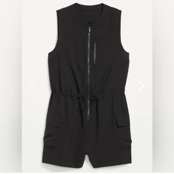 EUC Black Stretchtech Sleeveless Zip-Front Romper - Old Navy 2X - Picture 2 of 9